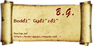 Bodó Győző névjegykártya